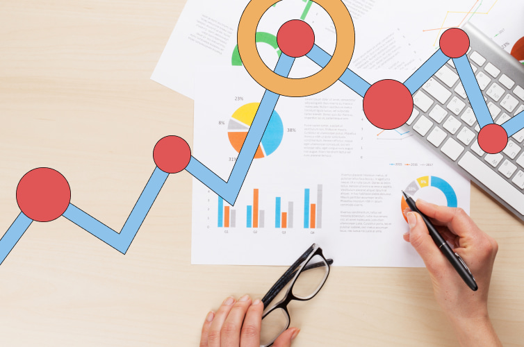 Various graphs and charts, representing data-driven performance reviews